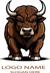 Cow mascot logo vector .