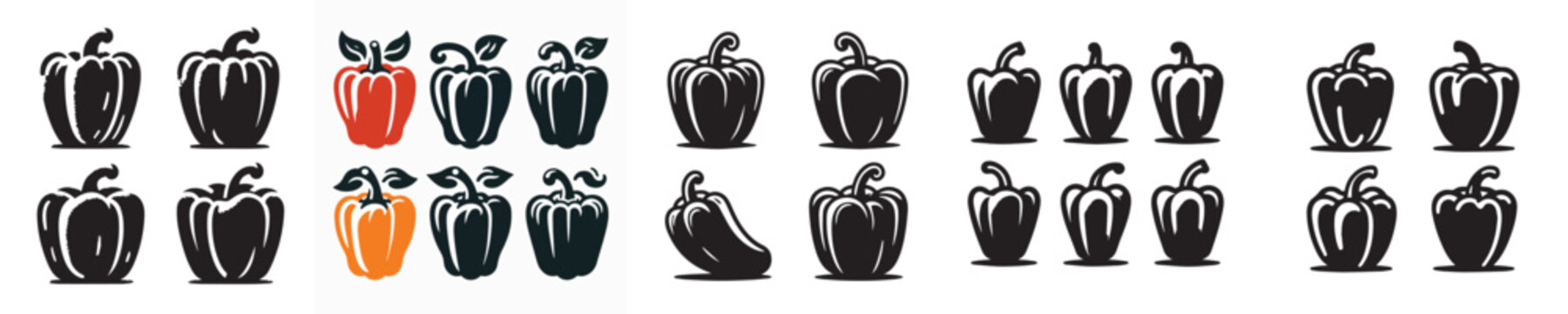 set of vector parika silhouettes