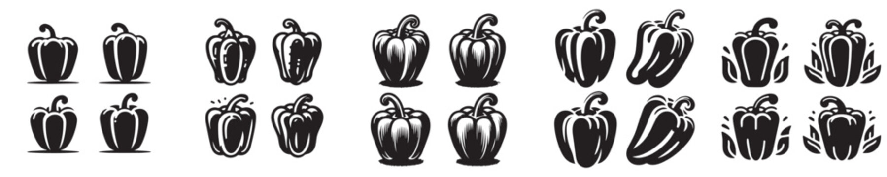 set of vector parika silhouettes