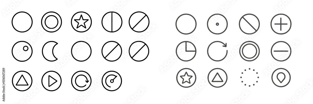 Poster unique collection of line art symbols displayed on a clean background with various shapes for design