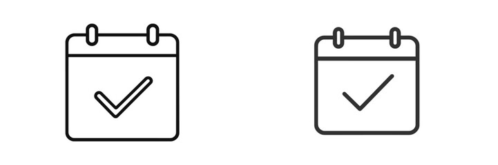 Calendar icons showing completion as symbols of planning and productivity in a minimalist design style