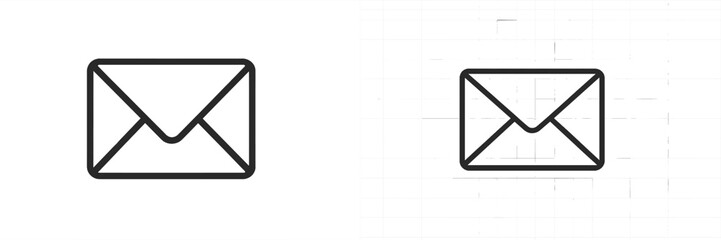 Icon design of two styles of envelopes showcasing modern and minimal aesthetics for digital communication needs