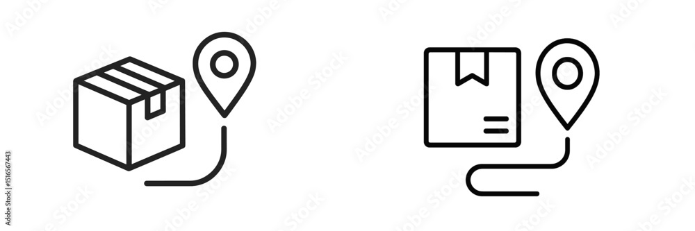 Poster tracking shipments with icons representing parcel delivery and location markers for efficient logist