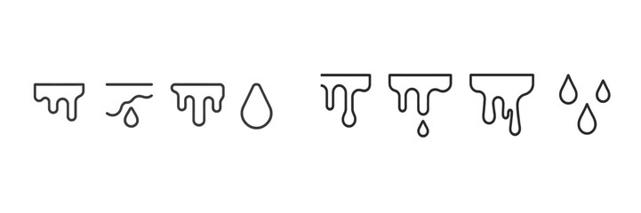 Collection of various liquid drip and drop icons designed for creative projects and digital artwork