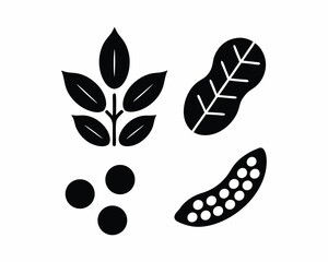 plant based protein icon vector silhouette illustration isolated on white background