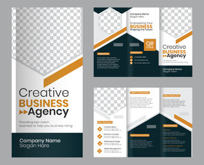 Creative Corporate Business Trifold brochure design Template. Modern, Simple Layout for print.