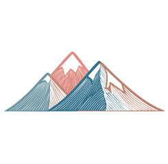 Vector Minimal Landscape Featuring a Serene Mountain Range with Geometric Forms, Soft Diffused Lighting, and Textured Slopes Using Modern Graphic Style

