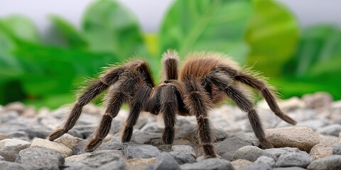 dynamic angle wildlife action photo of dynamic pose tarantula 