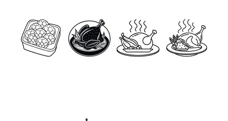 Chicken Nugget Silhouette Pack &ndash; Fast Food Vector Elements