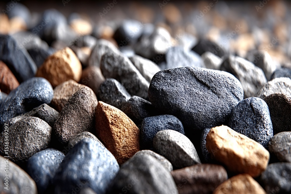 Poster smooth, colorful pebbles create a beautiful and textured background, with a shallow depth of field e
