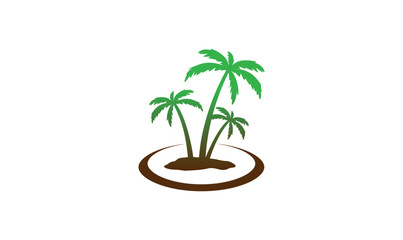 Obraz premium Travel logo, palm tree logo vector