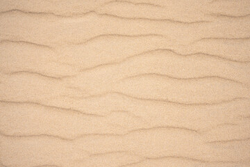 Top view on the sand dunes. The texture of sand