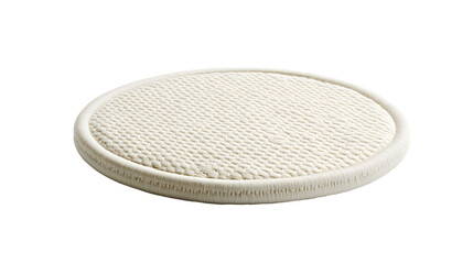 Isolated rounded embroidered patch mockup with clear circular stitches on a blank white background, awaiting custom icon or logo design, ideal for branding and apparel.