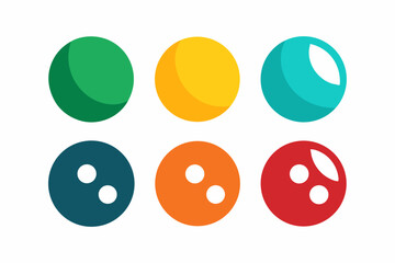 set of pool ball icon vector silhouette illustration isolated on white background
