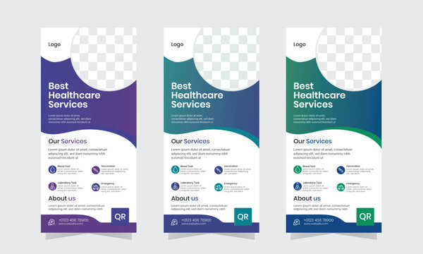 Premium Medical dl flyer design template for print.	