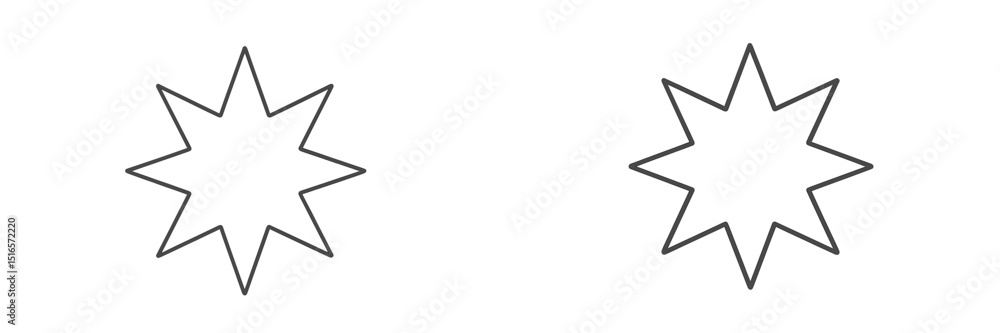 Fototapete Decorative geometric stars with sharp points in a minimalist style suitable for various design applications