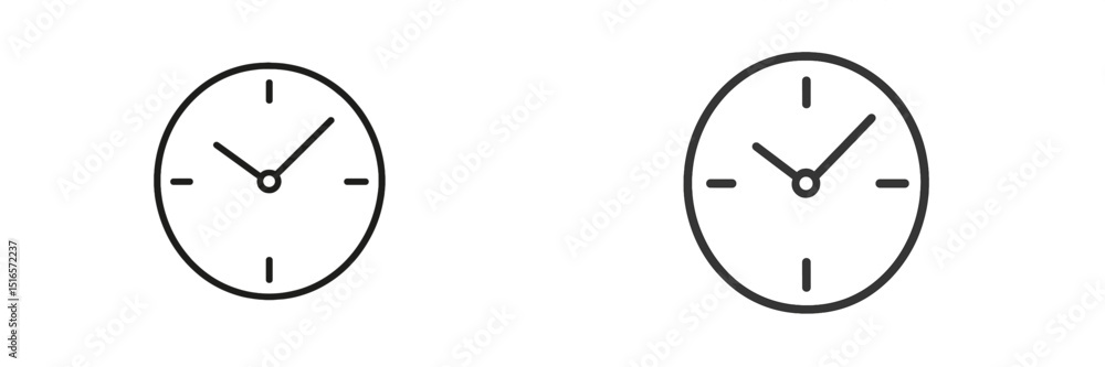 Aufkleber Simple and modern clock designs illustrating time in a minimalist style suitable for various design projects