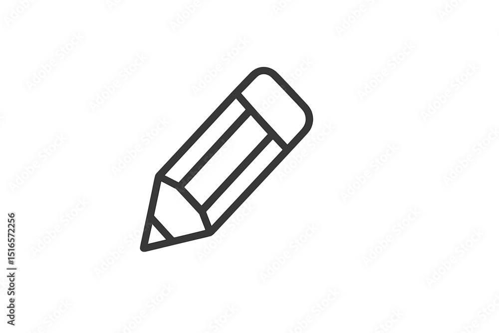Poster simple pencil drawing on a white background highlighting creativity and design in the workspace