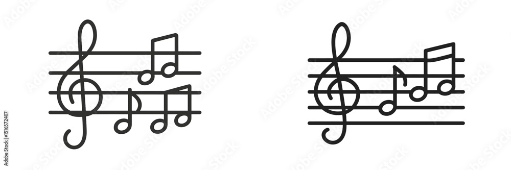 Poster unique musical notes designs showcasing elegance in line art for creative projects and artistic expr