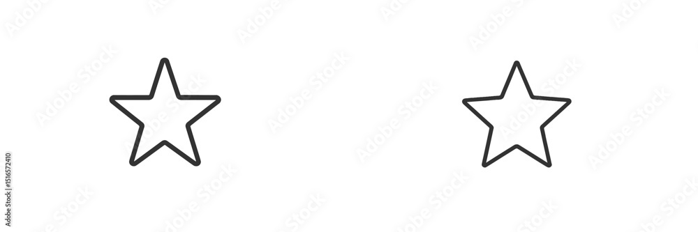 Poster two simple outlined stars on a white background, representing basic graphic design elements and mini