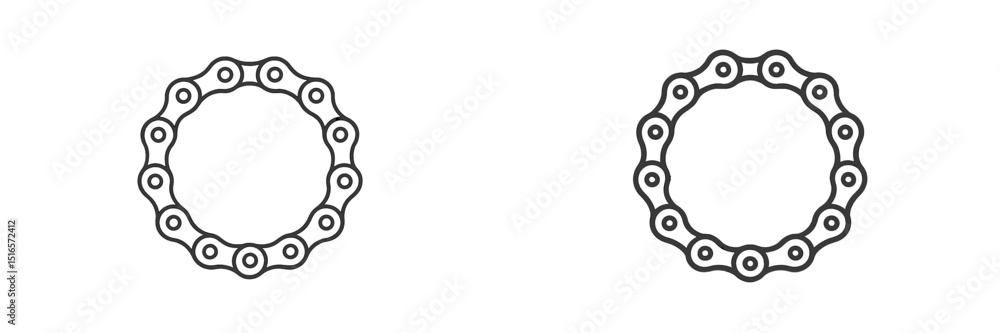 Poster Circular chain links representation showcasing a chain design suitable for various applications in engineering and mechanics