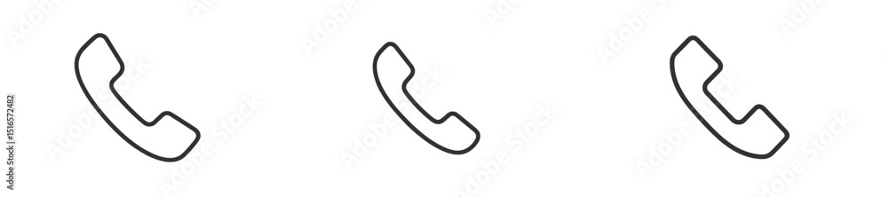 Aufkleber three minimalist telephone icons representing communication and connectivity in a modern design
