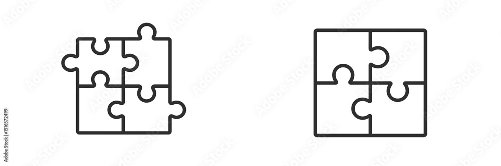 Poster puzzle pieces designed in a minimalist style for creative projects and educational materials