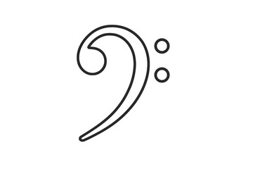 Obraz premium Musical symbol representing a bass clef drawn in a minimalist style on a plain background