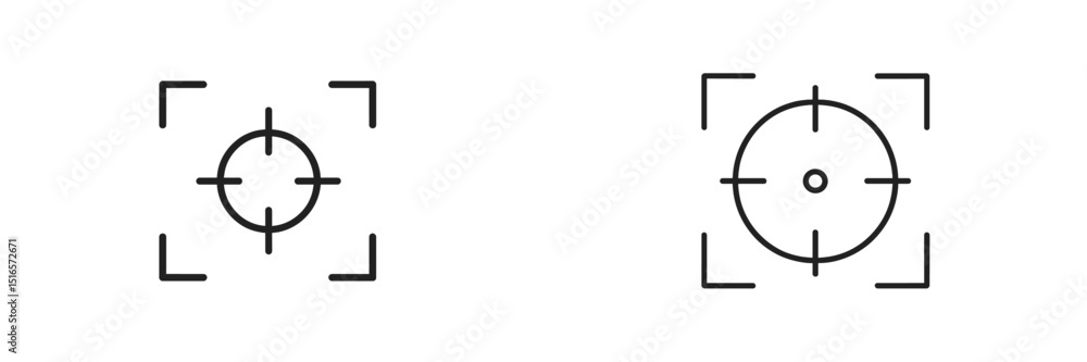 Poster crosshair symbols illustrating target indicators for use in various applications and designs