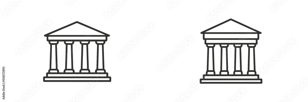 Aufkleber architectural drawings of classical buildings with columns in a minimalist style
