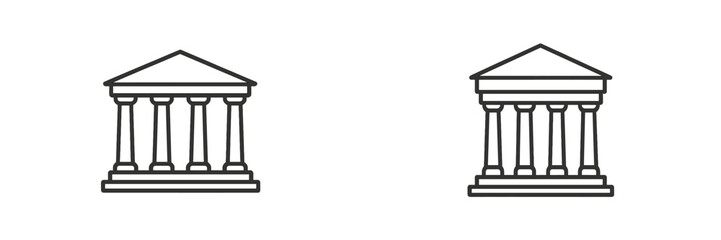 Fototapeta premium Architectural drawings of classical buildings with columns in a minimalist style