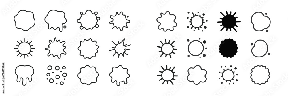 Aufkleber Unique collection of abstract shapes and splash designs for creative projects in diverse styles