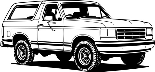old SUV truck vector © создать 8 углов