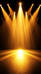 Yellow and orange spotlight on stage or God light background