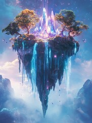 fountain in the night By Generated AI