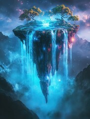 fountain in the night By Generated AI