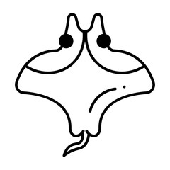 Manta Ray Fish dualtone icon