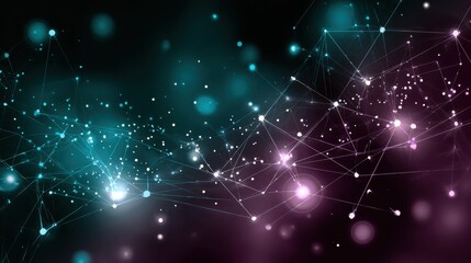 Cosmic Tech Background with Stylized Nebula and Circuit Orbits
