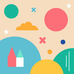 creative minimalist style art background for child