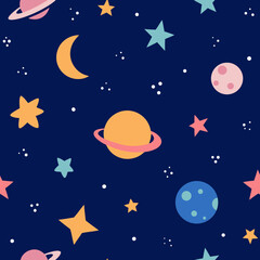 galaxy star seamless pattern   hand drawn stars  