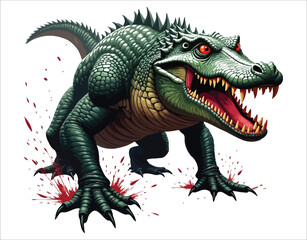 Obraz premium Aggressive Crocodile Silhouette for Hunting and Outdoor Concepts