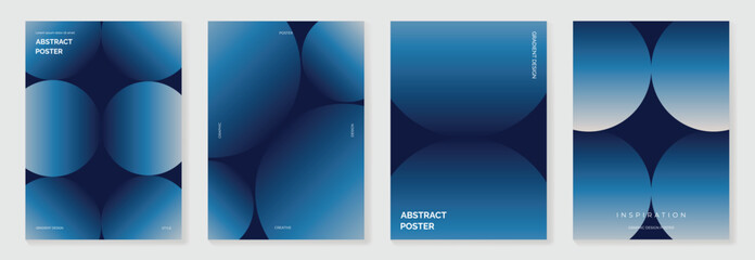 Modern gradient poster background vector set.Cover template with blue perspective geometric prism shapes, line. Ideal design for social media, cover, banner, flyer.