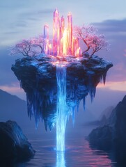 fountain in the night By Generated AI