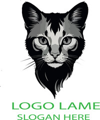 cat head logo vector .