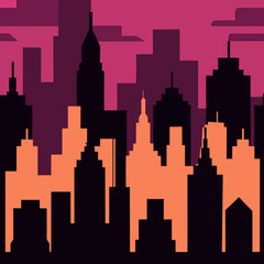 seamless cityscape silhouette pattern   skylines  .svg