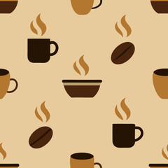 Obraz premium seamless coffee cups pattern various styles 