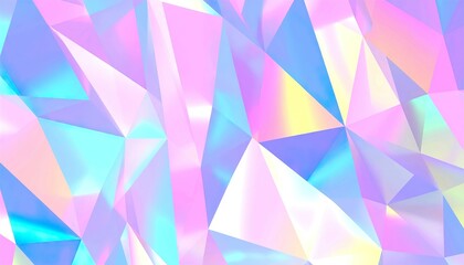 Fototapeta premium 3D Iridescent Crystal Background with Abstract Faceted Gem Texture in Panoramic View