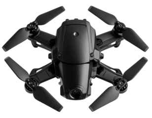“Top View of Foldable Drone with Arms Partially Closed, PNG”.