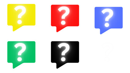 Colorful Question Mark Icons, illustraion on white background
