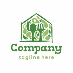 House fresh food vegetables logo